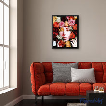 Cargar imagen en el visor de la galería, Pintar por números Cara rosada Figured'Art Intermedio Novedades Flores Retrato Mujer