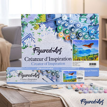 Cargar imagen en el visor de la galería, Pintar por números Águila y paisaje de Suiza. Figured'Art Intermedio Novedades Paisajes Animales Pájaros Aguilas