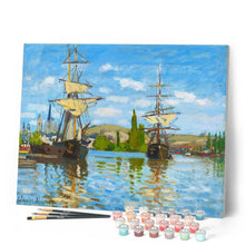 Cargar imagen en el visor de la galería, Barcos navegando en el Sena en Rouen - Monet