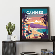 Cargar imagen en el visor de la galería, Póster de viaje Cannes