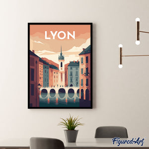 Diamond Painting - Póster de viaje Lyon