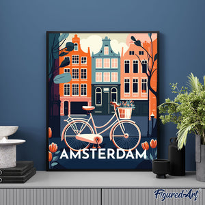 Diamond Painting - Póster de viaje Ámsterdam