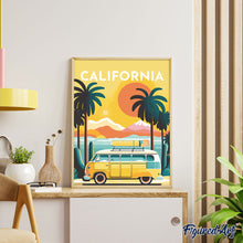 Cargar imagen en el visor de la galería, Póster de viaje California