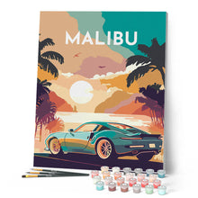 Cargar imagen en el visor de la galería, Póster de viaje Malibú