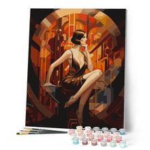 Cargar imagen en el visor de la galería, Mujer Art Deco sentada