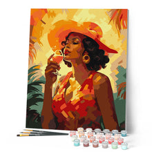 Cargar imagen en el visor de la galería, Mujer Art Deco con una copa