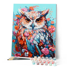 Cargar imagen en el visor de la galería, Búho Colorido en Flor