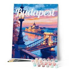 Cargar imagen en el visor de la galería, Póster de Viaje Budapest al Anochecer