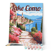 Cargar imagen en el visor de la galería, Póster de Viaje Lago Como en Flor