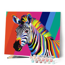 Cargar imagen en el visor de la galería, Arte Pop de Cebra a Rayas
