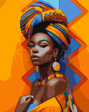 Cargar imagen en el visor de la galería, Pintar por numeros Figured'Art - Chica Africana Tradicional
