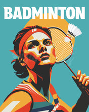 Cargar imagen en el visor de la galería, Pintar por numeros Figured&#39;Art - Póster Deportivo de Bádminton