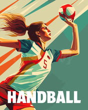 Cargar imagen en el visor de la galería, Pintar por numeros Figured&#39;Art - Póster Deportivo de Balonmano