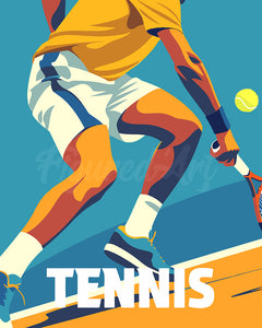 Pintar por numeros Figured'Art - Póster Deportivo de Tenis