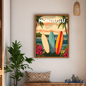 Póster de viaje Honolulu