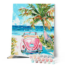 Cargar imagen en el visor de la galería, Coche rosa junto al mar