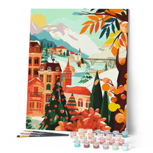 Cargar imagen en el visor de la galería, Ciudad invernal en las montañas