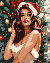 Cargar imagen en el visor de la galería, Pintar por numeros Figured&#39;Art - Chica glamorosa de Navidad