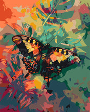 Cargar imagen en el visor de la galería, Pintar por numeros Figured&#39;Art - Mariposa Polilla del Atardecer y Colores