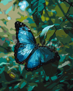 Pintar por numeros Figured'Art - Mariposa Morfo Azul