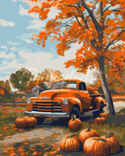 Cargar imagen en el visor de la galería, Pintar por numeros Figured&#39;Art - Coche vintage en otoño