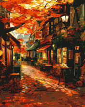 Cargar imagen en el visor de la galería, Pintar por numeros Figured'Art - Calle del café en otoño