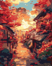 Cargar imagen en el visor de la galería, Pintar por numeros Figured'Art - Calle de otoño en Kioto