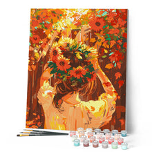 Cargar imagen en el visor de la galería, Niña con corona de otoño