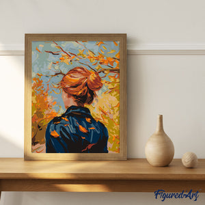 Dama otoñal inspirada en Van Gogh