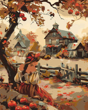 Cargar imagen en el visor de la galería, Pintar por numeros Figured&#39;Art - Niña campesina vintage en otoño