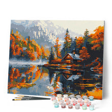 Cargar imagen en el visor de la galería, Cabaña junto al lago en otoño