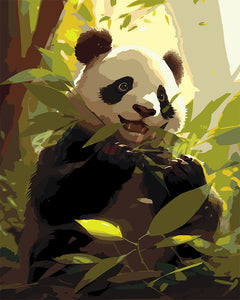 Pintar por numeros Figured'Art - Panda Mordisqueando