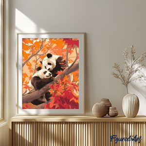 Gemelos de Panda en Otoño