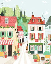 Cargar imagen en el visor de la galería, Pintar por numeros Figured'Art - Pueblo con Vista Verde