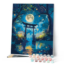 Cargar imagen en el visor de la galería, Torii a la Luz de la Luna y Luciérnagas