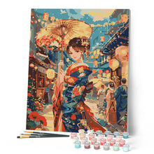 Cargar imagen en el visor de la galería, Chica con Kimono en el Festival de Faroles