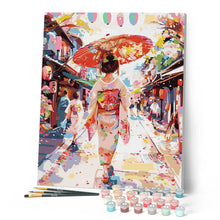 Cargar imagen en el visor de la galería, Chica con Yukata en la Calle Festiva