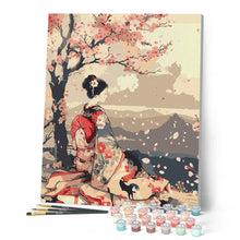 Cargar imagen en el visor de la galería, Japonesa Vintage bajo Cerezo en Flor