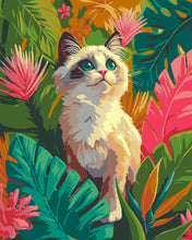 Cargar imagen en el visor de la galería, Pintar por numeros Figured'Art - Gatito Ragdoll en la Selva