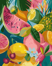 Cargar imagen en el visor de la galería, Pintar por numeros Figured'Art - Mezcla de Frutas Tropicales