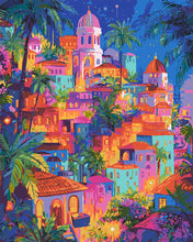 Cargar imagen en el visor de la galería, Pintar por numeros Figured'Art - Pueblo Tropical de Ensueño