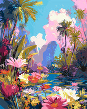 Cargar imagen en el visor de la galería, Pintar por numeros Figured'Art - Lago Tropical