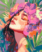 Cargar imagen en el visor de la galería, Pintar por numeros Figured'Art - Hermosa Niña de las Flores