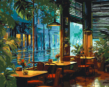 Cargar imagen en el visor de la galería, Pintar por numeros Figured'Art - Cafetería Día Lluvioso