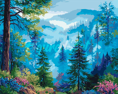 Pintar por numeros Figured'Art - Valle Neblinoso de Pinos