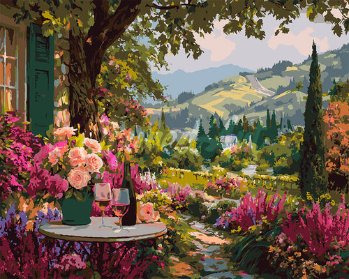 Pintar por numeros Figured'Art - Vino junto al Jardín