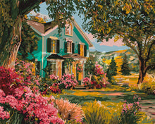 Cargar imagen en el visor de la galería, Pintar por numeros Figured'Art - Porche del Jardín en Flor