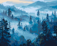Cargar imagen en el visor de la galería, Pintar por numeros Figured'Art - Niebla entre los Pinos