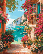 Cargar imagen en el visor de la galería, Pintar por numeros Figured'Art - Vista de la Riviera Italiana