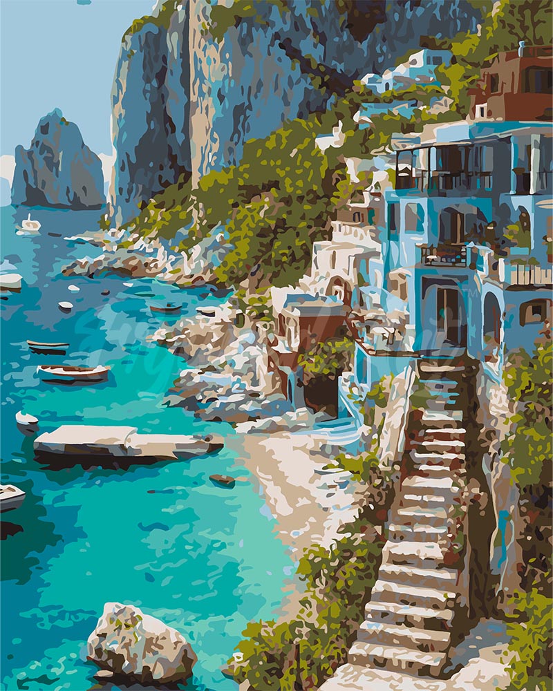 Pintar por numeros Figured'Art - Paraíso en el Acantilado